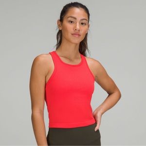 LULULEMON - Ebb to Street Cropped Racerback Tank Top - Carnation Red
